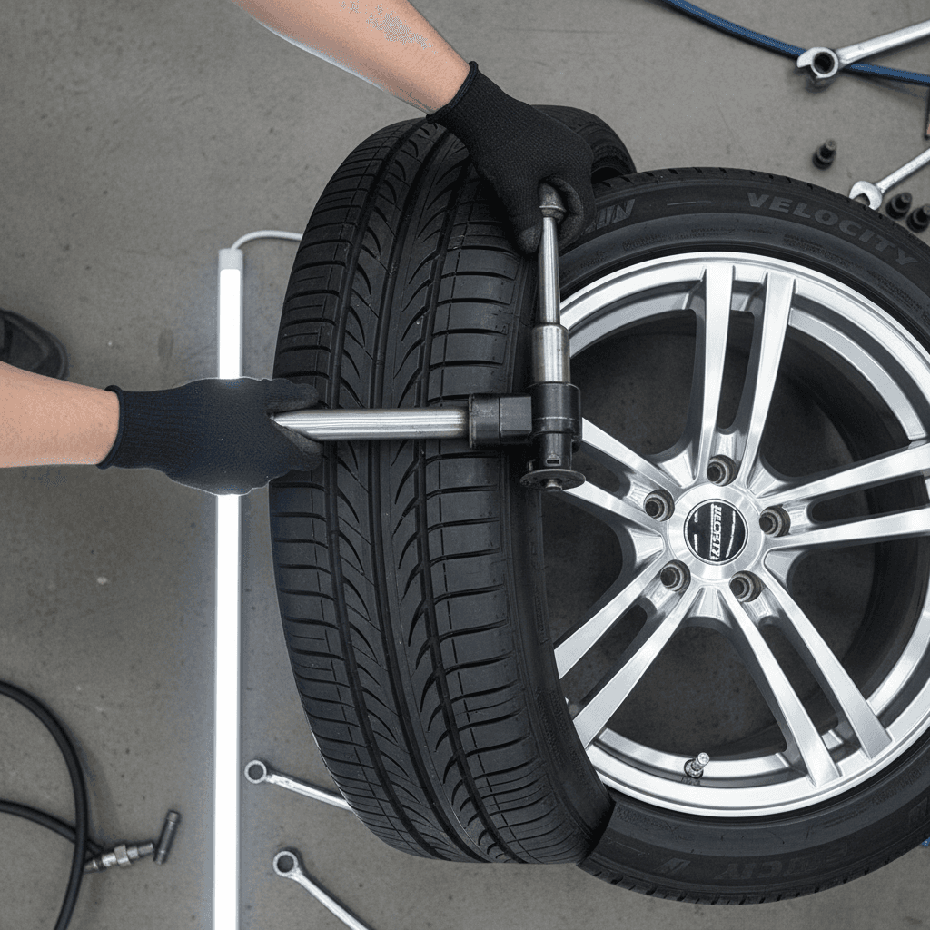 Clean shiny wheel rim after exterior detailing